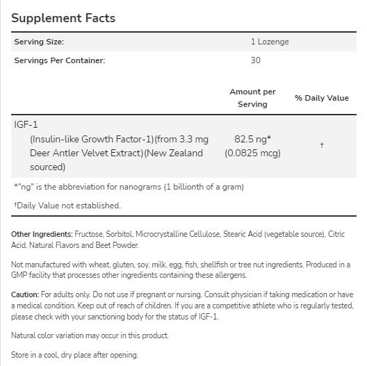 IGF-1 | Estratto di velluto di corna di cervo - 30 capsule di gel