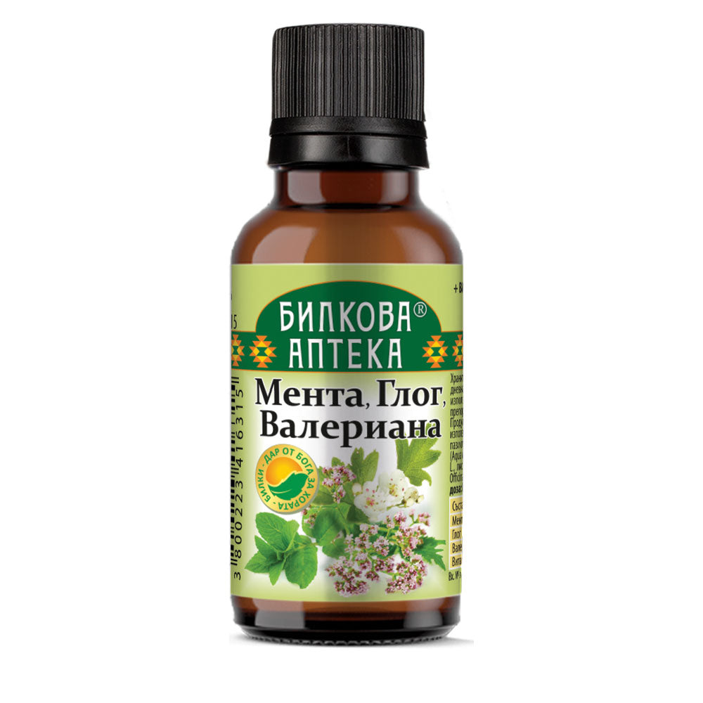 Tinture Mint, Hawthorn, Valerian - 20 ml