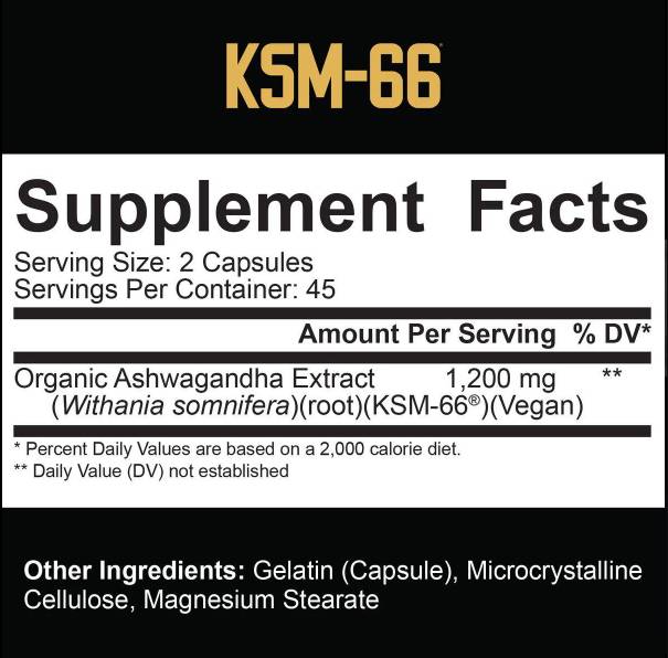 KSM-66® Organic Ashwagandha 600 mg - 90 capsules - Nutra Best Europe