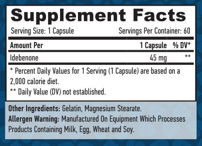 Idebenone 45 mg./60 capsule.