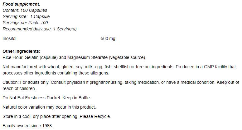 Inositolo 500 mg - 100 capsule