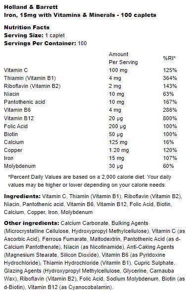 Ferro 15 mg | Con Vitamine e Minerali 100 capsule