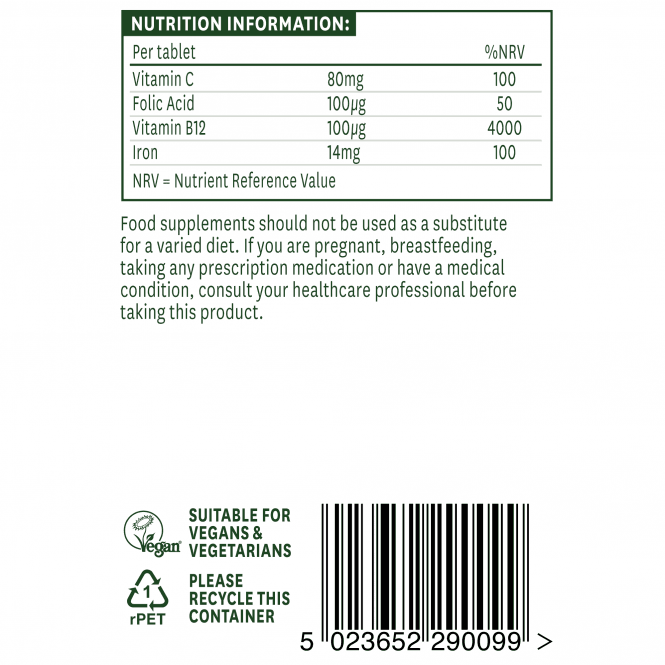 Formula delicata di ferro (bisglicinato di ferro) 14 mg 90 compresse NaturesAid