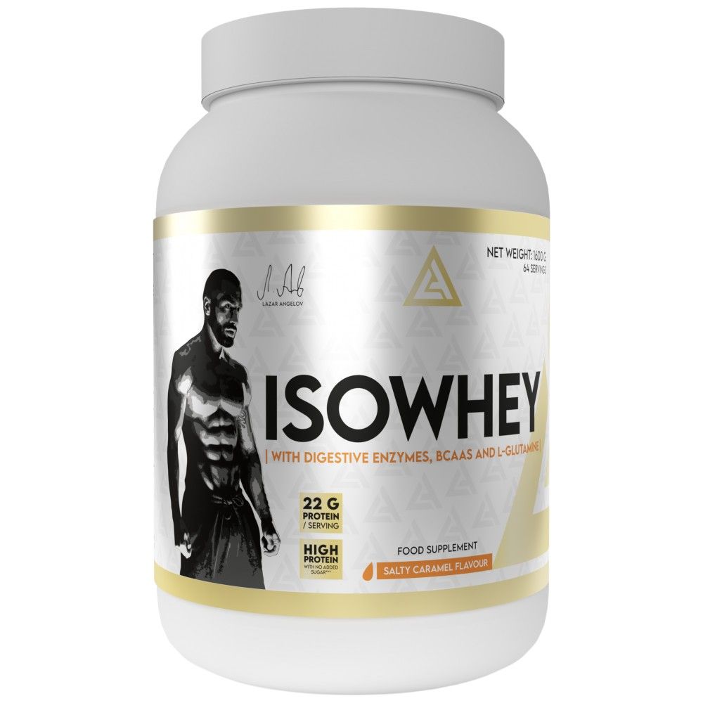 IsoWhey | Proteine del siero del latte isolate con enzimi digestivi, BCAA & Glutammina - 1600 grammi