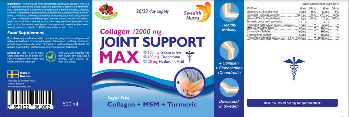 Collagene liquido per articolazioni Joint Support MAX 12000 MG - 500 ml