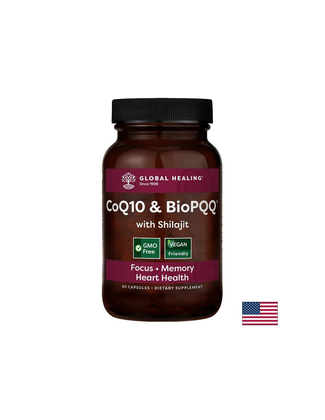 Antiossidante per la salute del cuore e del sistema nervoso - Coenzima Q10 + Biopirrolochinolina chinone & Shilajit, 60 capsule