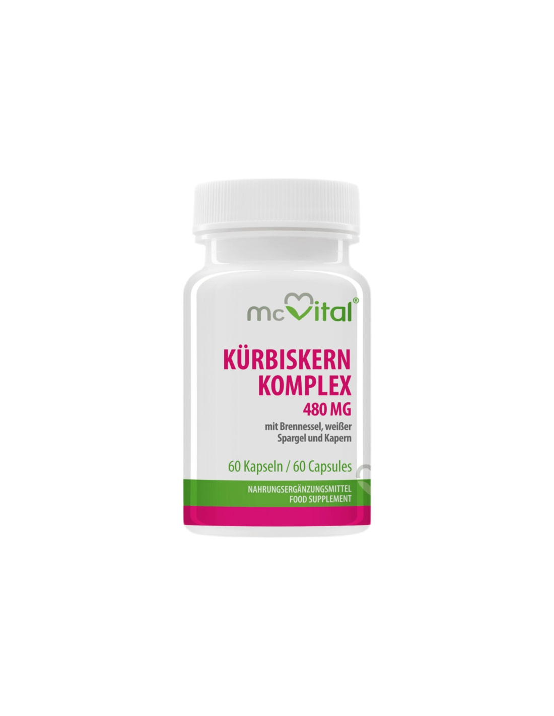 Kürbiskern Komplex/Semi di zucca con ortiche, asparagi e capperi per la salute delle vie urinarie, 60 capsule