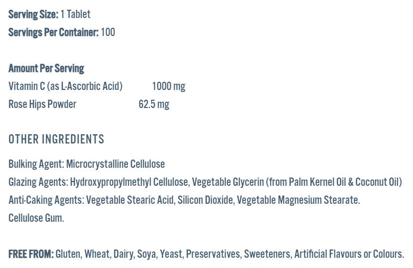 Vitamina-C 1000 mg | con fianchi rose - 100 compresse