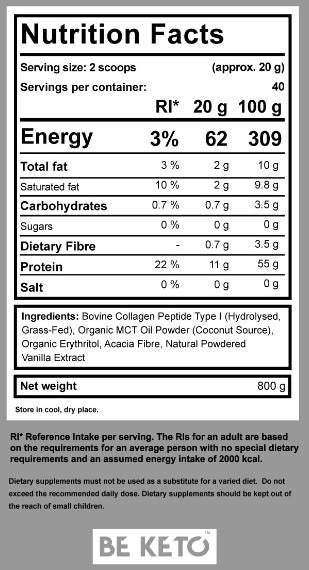 Keto Collagene + Polvere MCT - 800 grammi