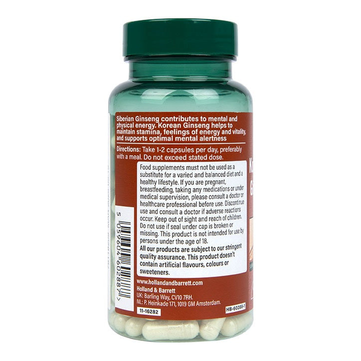 coreano & Complesso di Ginseng Siberiano - 120 capsule
