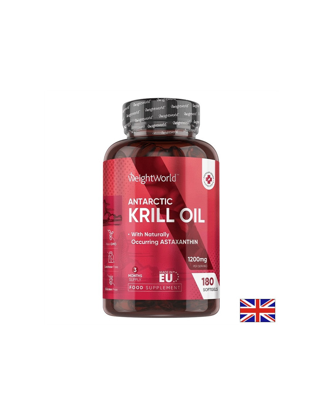 Cura del cuore, del cervello e della vista - Olio di krill antartico 600 mg, 180 capsule softgel - Olio di krill