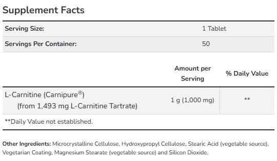 L-Carnitina 1000 mg | Carnipure® - 100 compresse