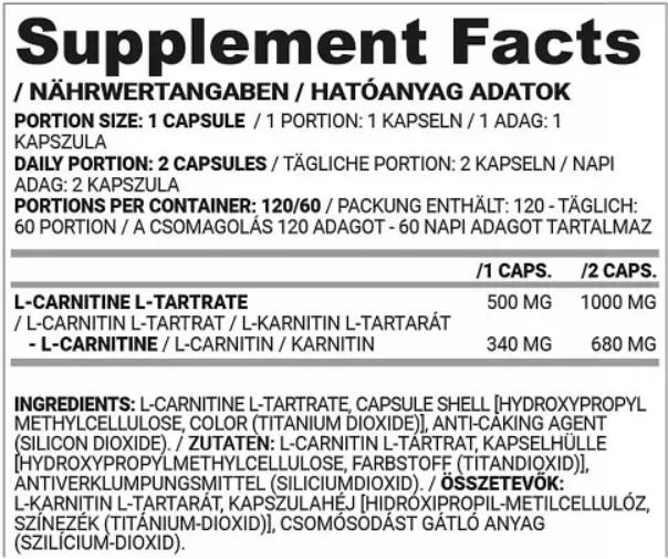 Capsule di L-Carnitina per donne - 60 capsule