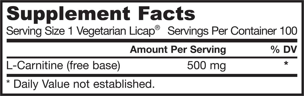L-Carnitina Liquid Cap 500 mg - 100 Capsule gel