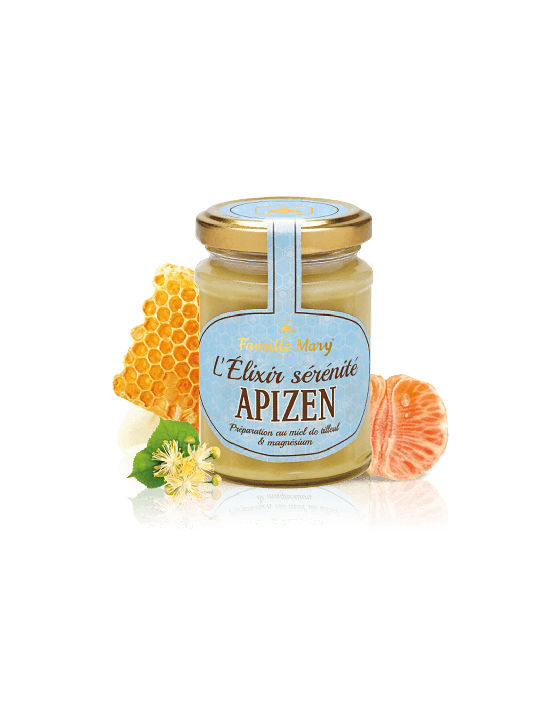 L' Elixir sérénité Apizen/ Apizen (miele di tiglio + magnesio e olio essenziale di mandarino rosso), 200 g Famille Mary
