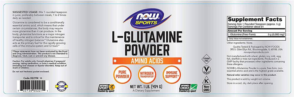 Polvere di L-Glutammina - 454 grammi
