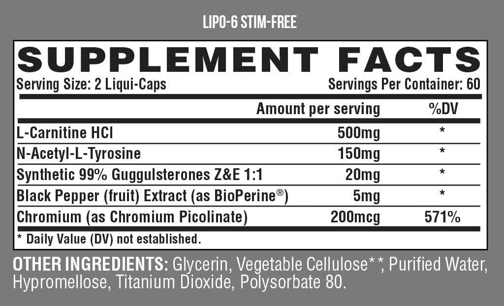 LIPO-6 STIM FREE 120 capsule