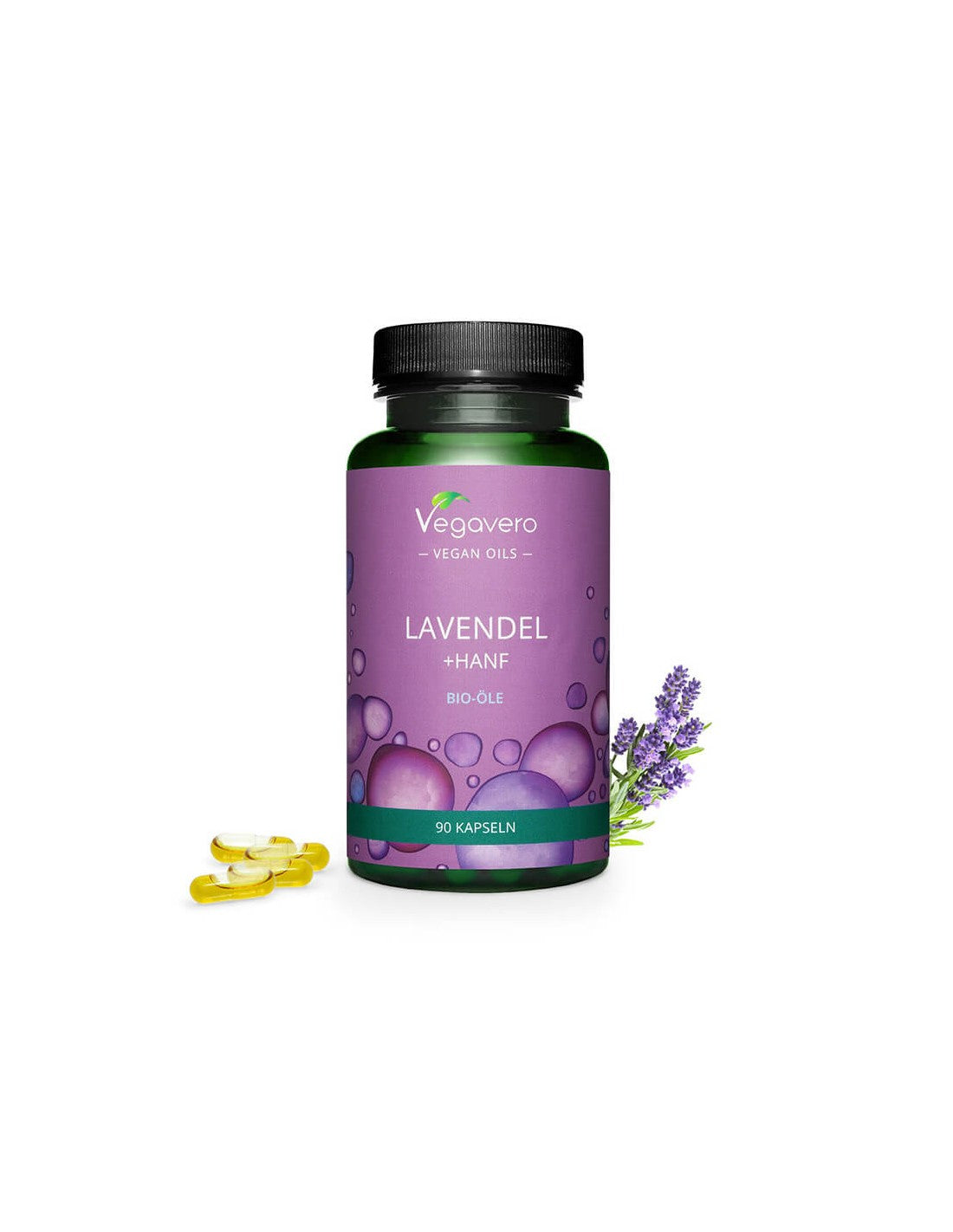Lavendel + Hanf Bio-öle - Olio di lavanda e canapa biologico, 90 capsule <tc>Vegavero</tc>