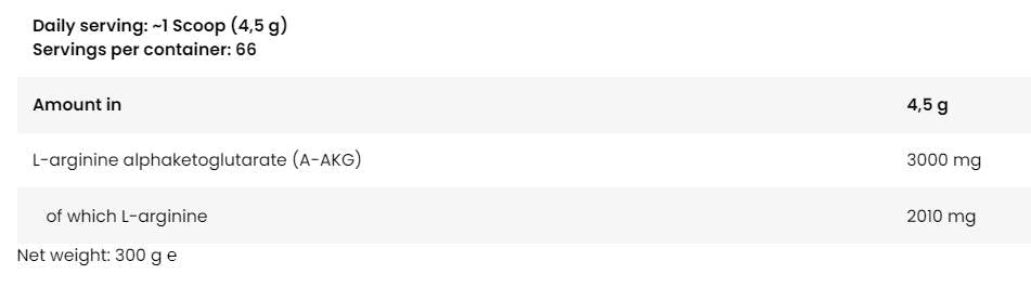 LevroLegendary Arginina AKG | Polvere AAKG - 300 grammi