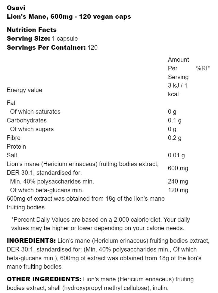 Criniera di leone 600 mg - 60 capsule
