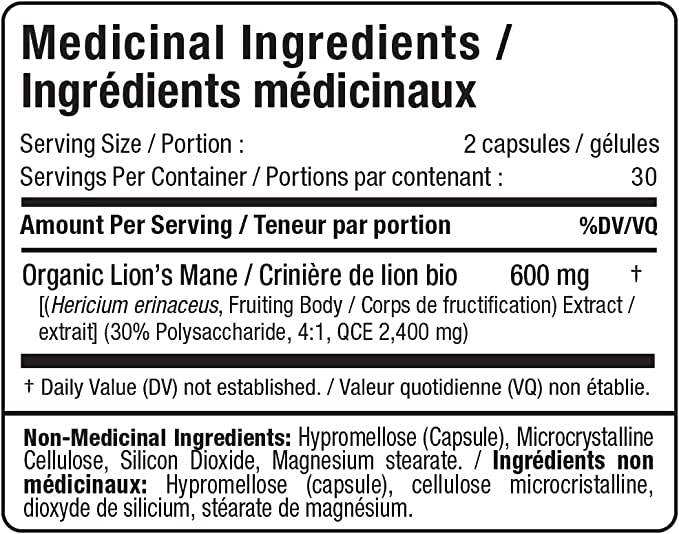 Estratto di criniera di leone 600 mg - 60 capsule