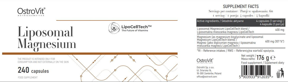 Magnesio liposomiale | LipoCellTech™ 240 capsule