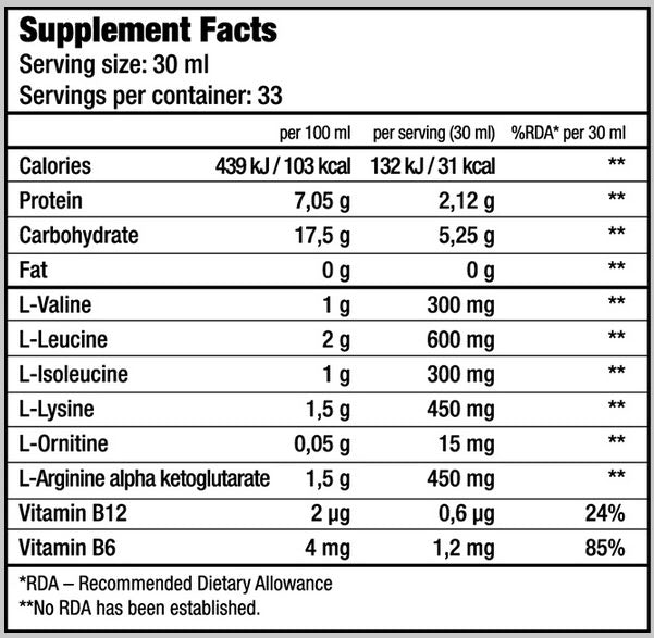 BCAA liquidi 1000 ml.