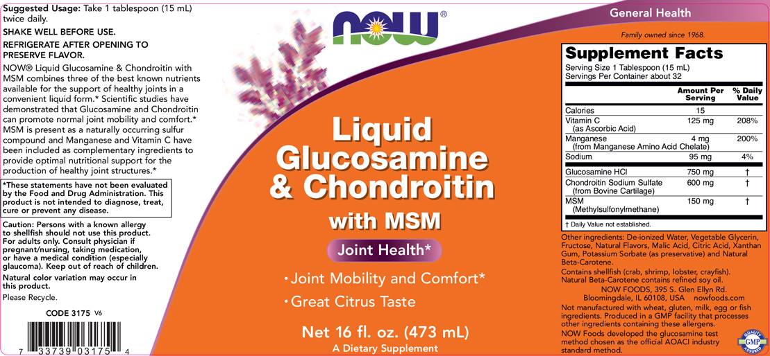 Glucosamina liquida & Condroitina con MSM - 473 ml