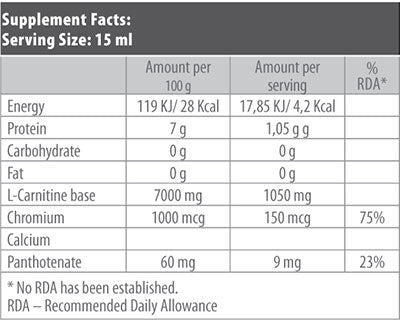 L-Carnitina liquida + Cromo 500 ml.
