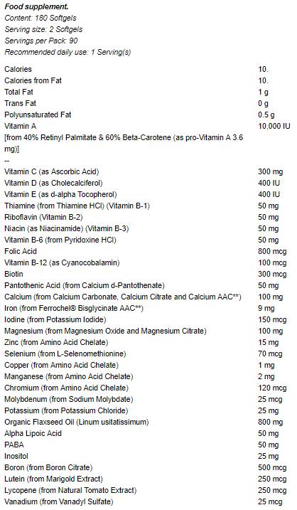 Multi Gel liquidi - 180 capsule di gel
