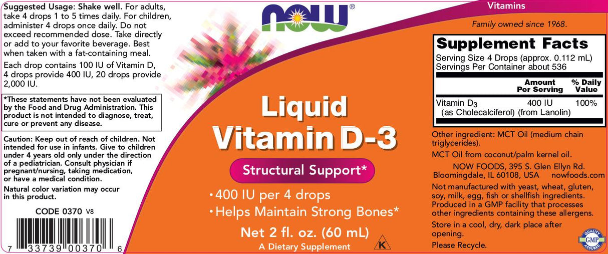 Vitamina D-3 liquida/100 UI per goccia - 60 ml
