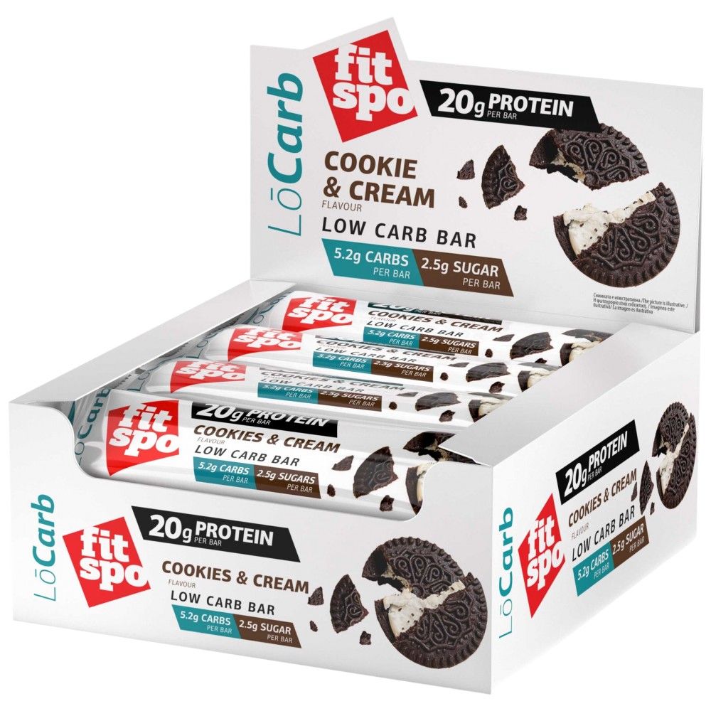 Barrette proteiche LoCarb | Biscotti chetogenici & Crema - 12 x 60 grammi