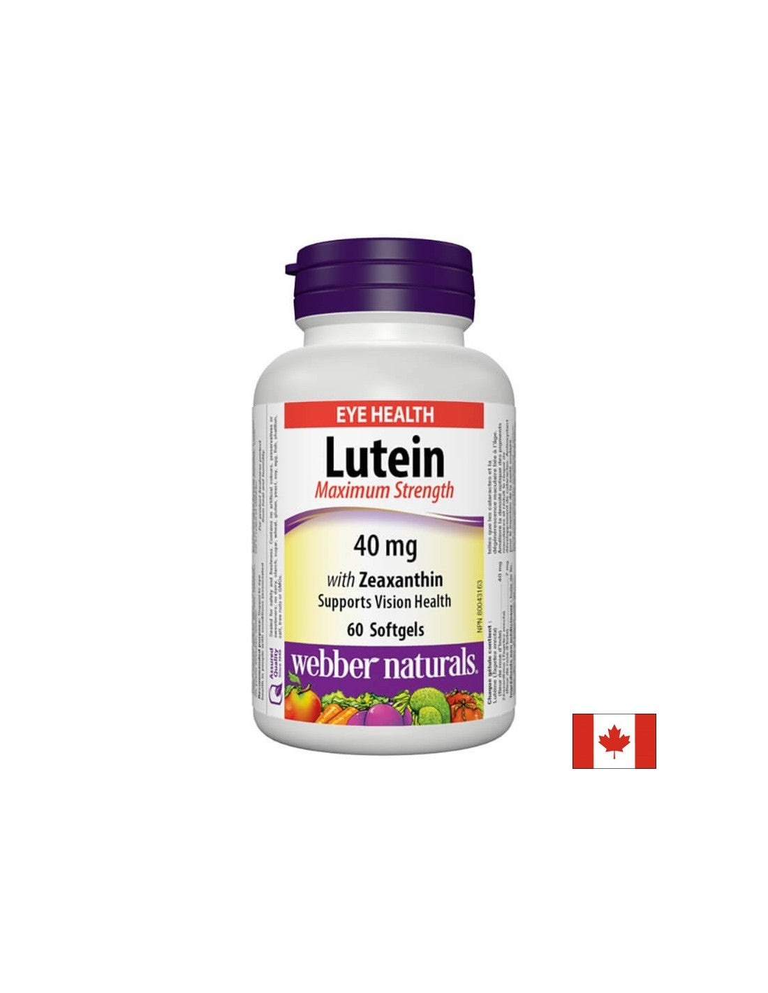 Luteina con zeaxantina extra forte - Luteina e zeaxantina - Per il supporto della vista, 60 capsule molli <tc>Webber Naturals</tc>