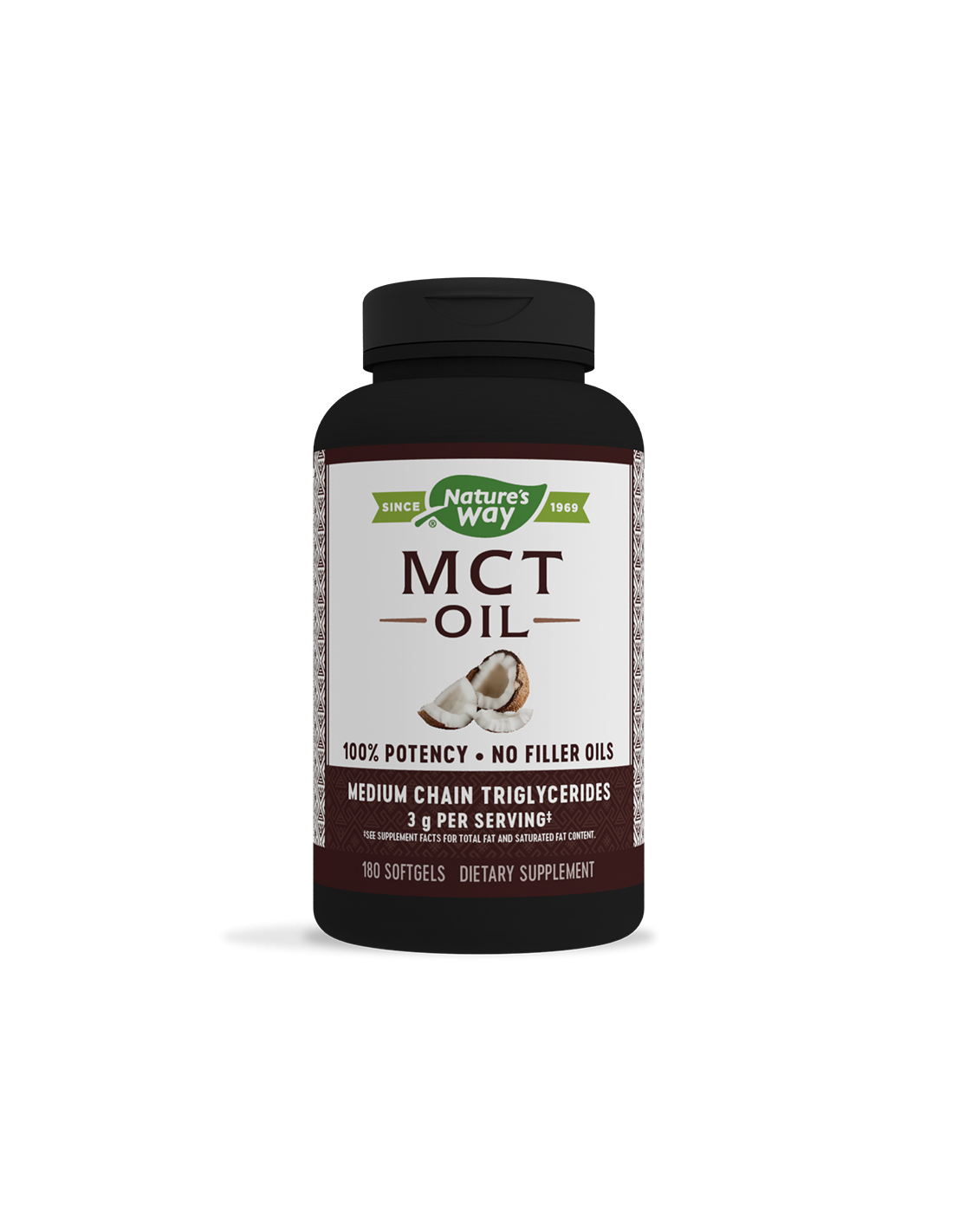Olio MCT/Trigliceridi a catena media da olio di cocco x 180 capsule molli Nature's Way