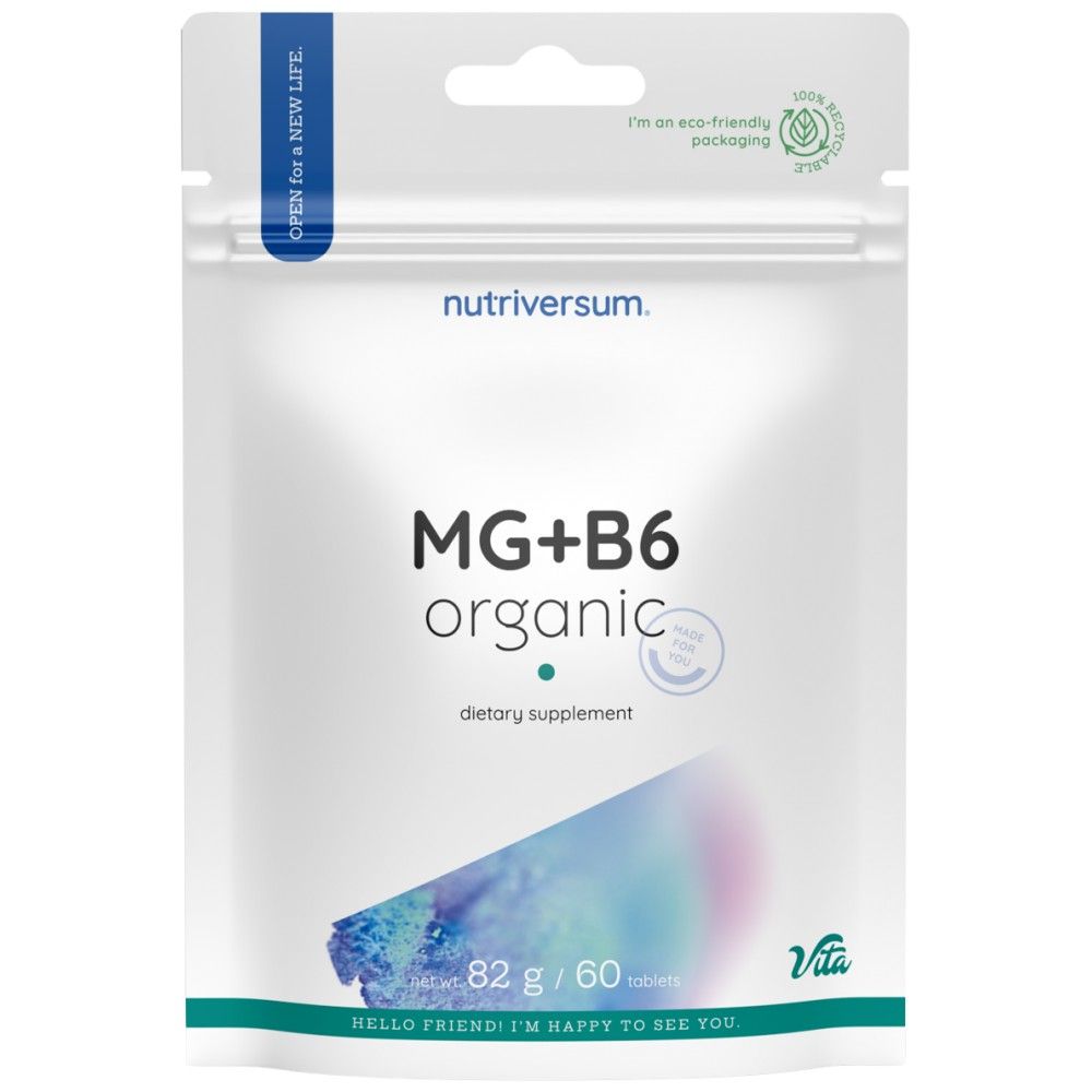 MG + B6 | Magnesio Biologico + Vitamina B6 - 60 Compresse