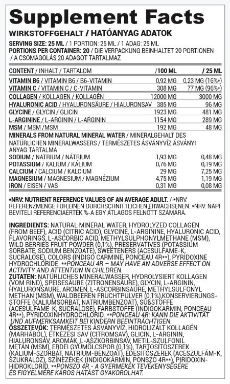 Liquido al collagene ialuronico MSM+C - 500 ml