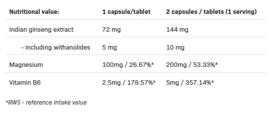 Chelato di magnesio + Ashwagandha + B6 P-5-P - 100 capsule