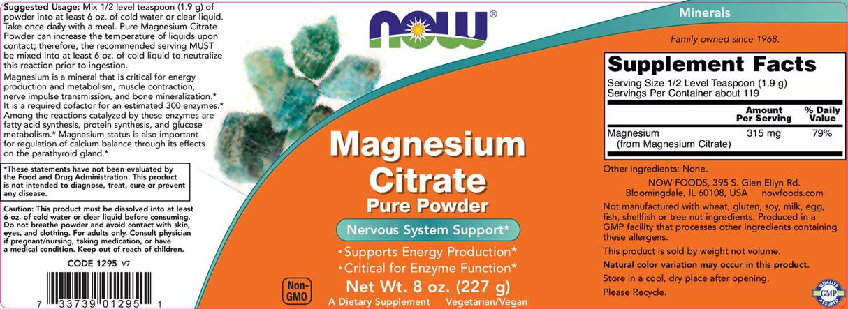 Polvere di citrato di magnesio - 227 grammi