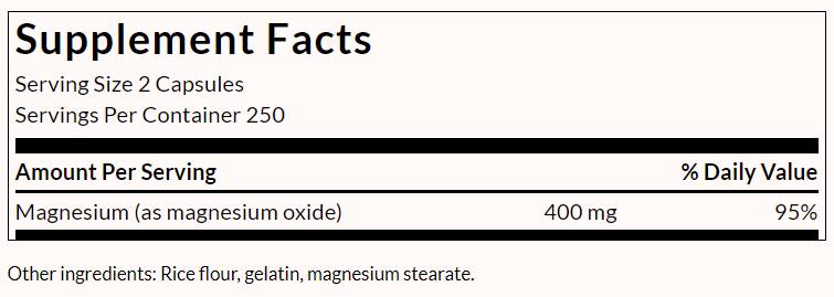 Ossido di magnesio - 500 capsule