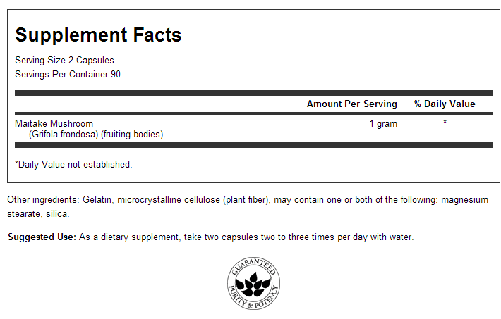 Funghi Maitake 500 mg 180 capsule