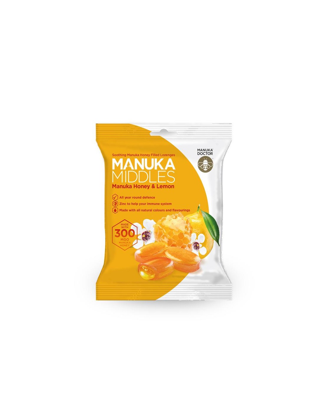 Deliziose pastiglie con miele di manuka, zinco e limone - Manuka Middles Honey & Limone MGO 300