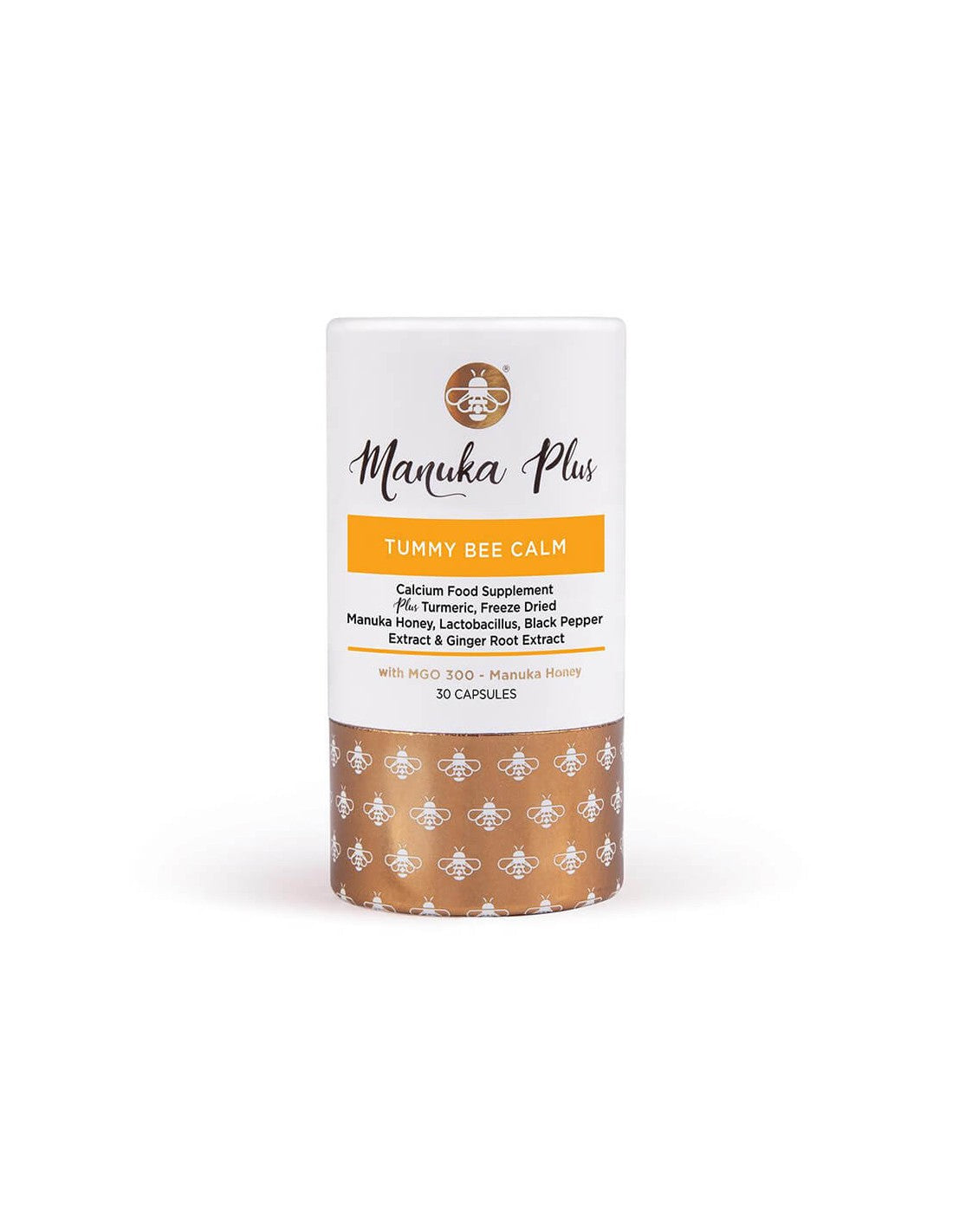 Manuka Plus Tummy Bee Calm con MGO 300/Formula miele di Manuka per una buona digestione, 30 capsule