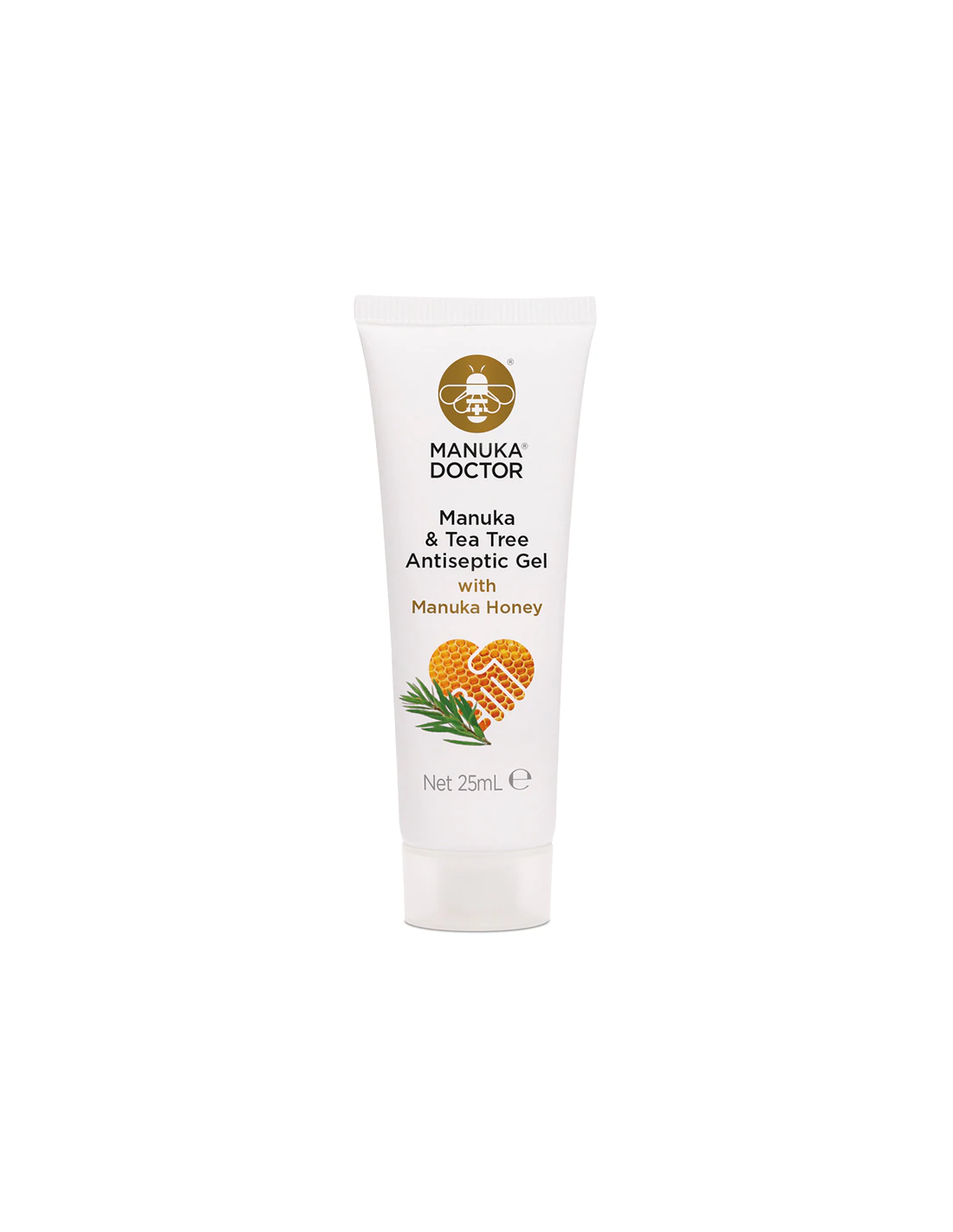 Manuka & Gel antisettico all'albero del tè con miele di Manuka, 25 ml