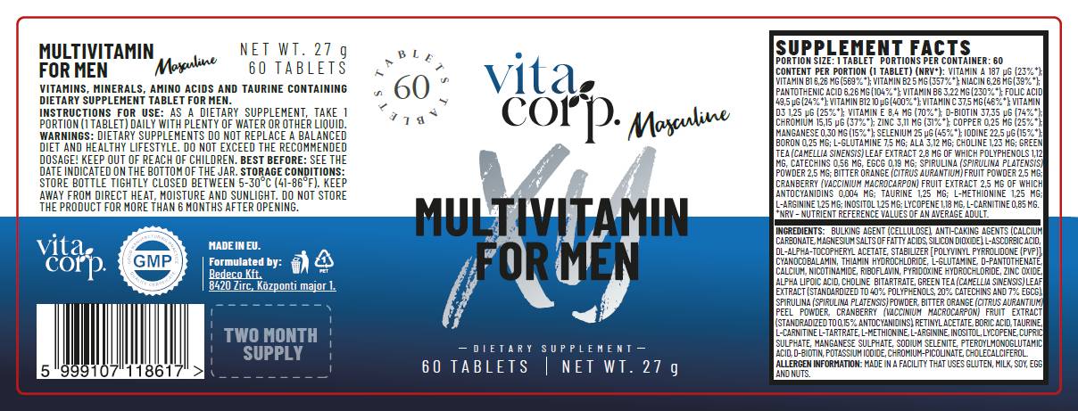 Multivitaminico maschile per uomo - 60 compresse