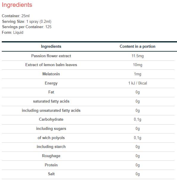 Melatonina 1 mg Spray orale | con Passiflora - 25 ml