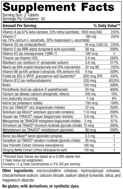Multivitaminico extra forte da uomo - 60 compresse