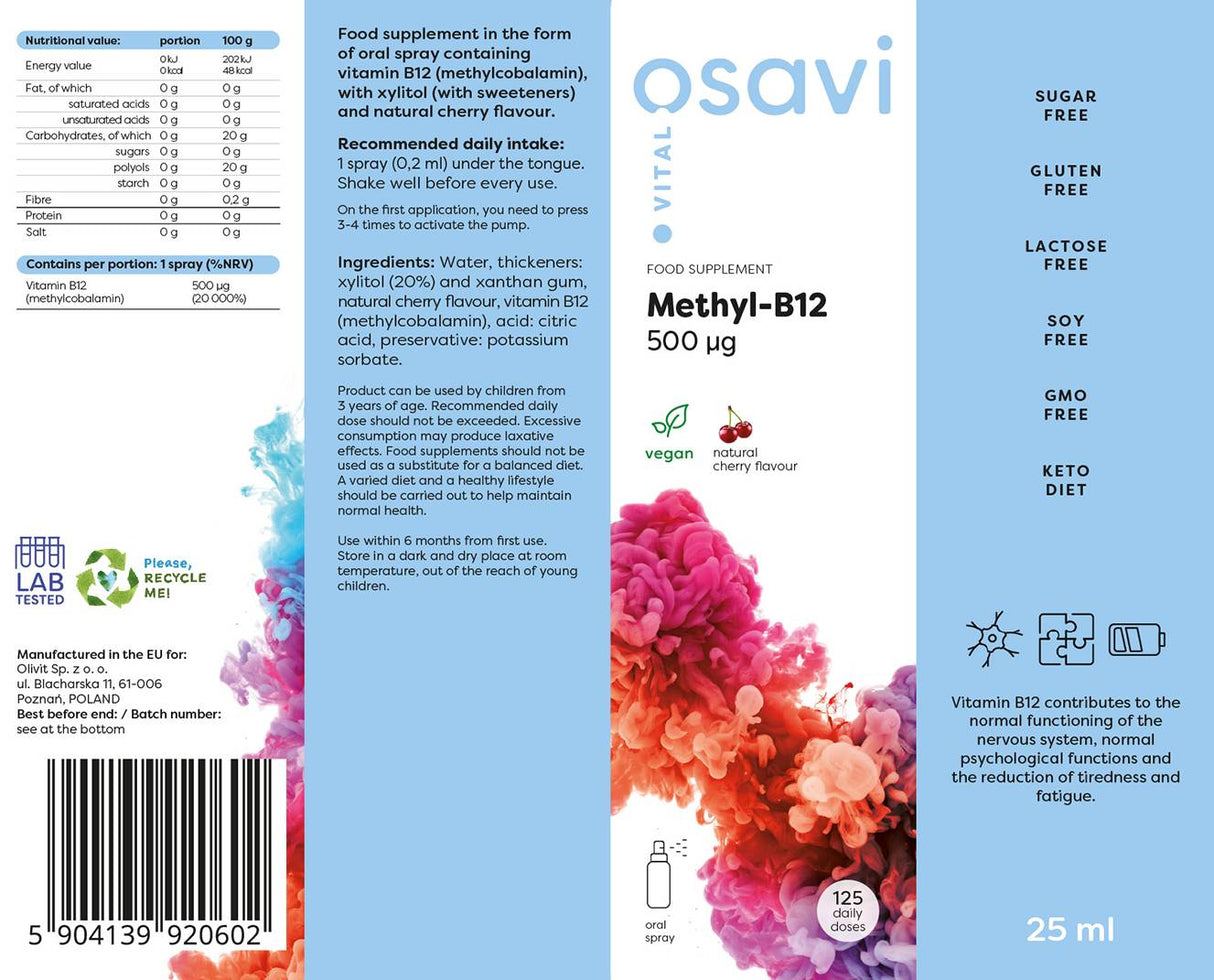 Metil B-12 Spray orale/500 mcg per Spray - 25 ml