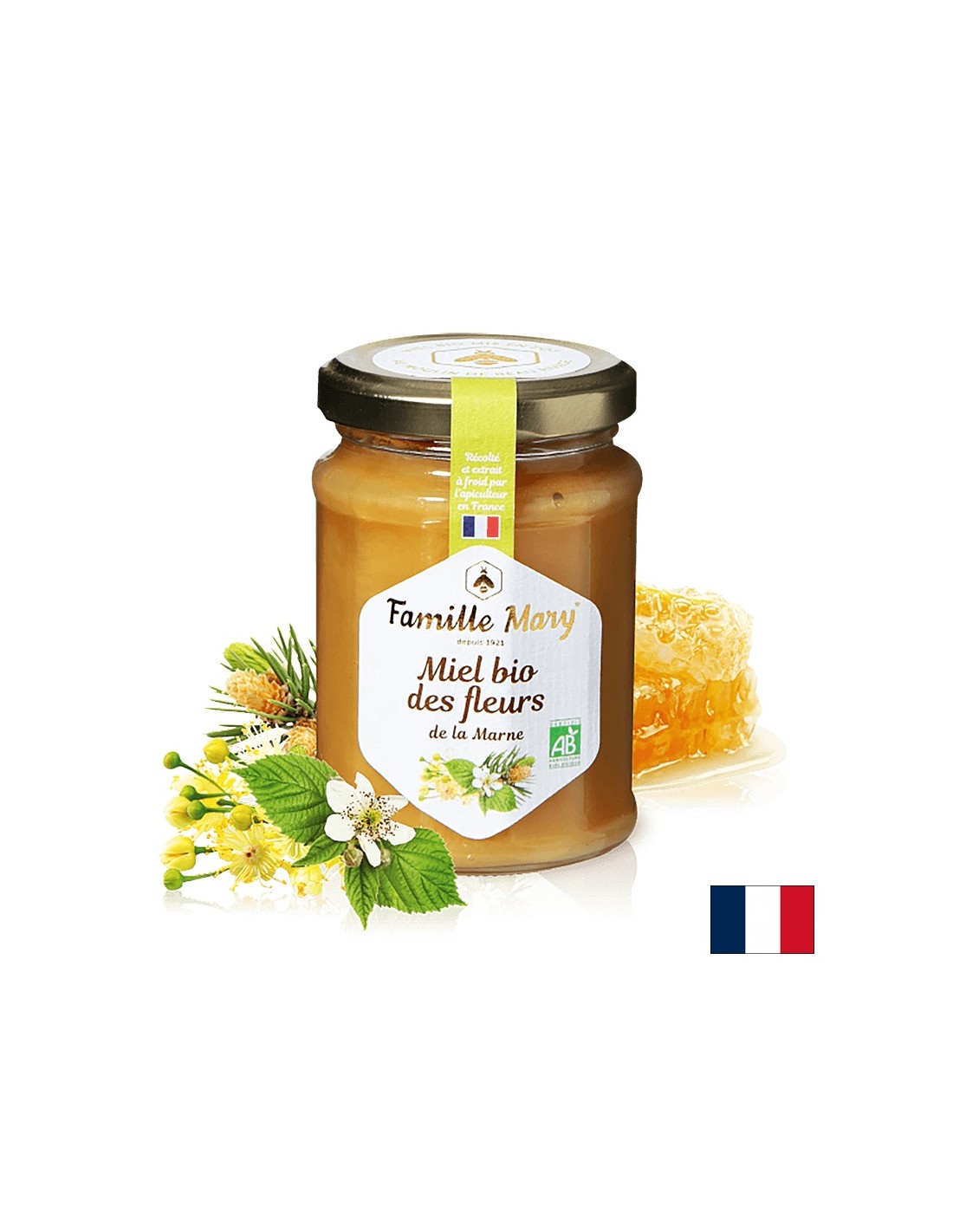 Miel bio des fleurs de la Marne/ Miele biologico, 230 g Famille Mary