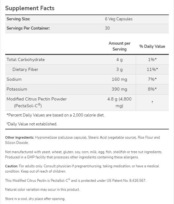 Pectina di agrumi modificata 800 mg | PectaSol-C® - 180 capsule