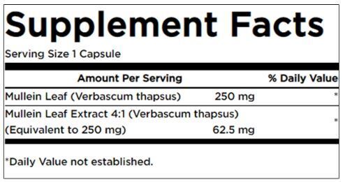 Estratto di foglie di verbasco 312,5 mg - 60 capsule